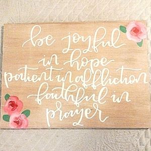 Beautiful Hand Painted Inspirational Scripture Wall Hanging Decor